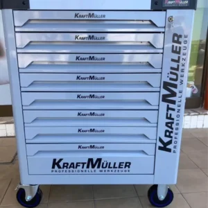 Carrinho de Ferramentas Profissional Kraft Müller – 8 Gavetas | Branco