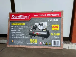 Compressor de Ar Kraft Müller – 200 Litros | Trifásico | Profissional