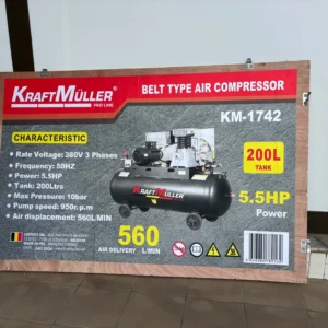 Compressor de Ar Kraft Müller – 200 Litros | Trifásico | Profissional