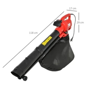 Soprador/Aspirador/Triturador de Folhas Eléctrico 3 em 1 – 3000W